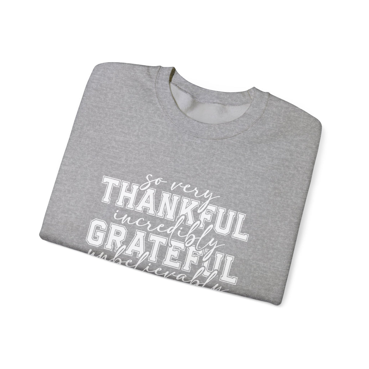 Thankful Grateful Blessed Crewneck Sweatshirt by Printify