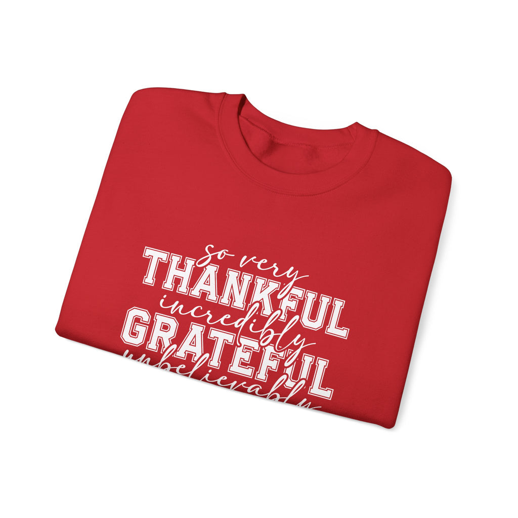 Thankful Grateful Blessed Crewneck Sweatshirt by Printify