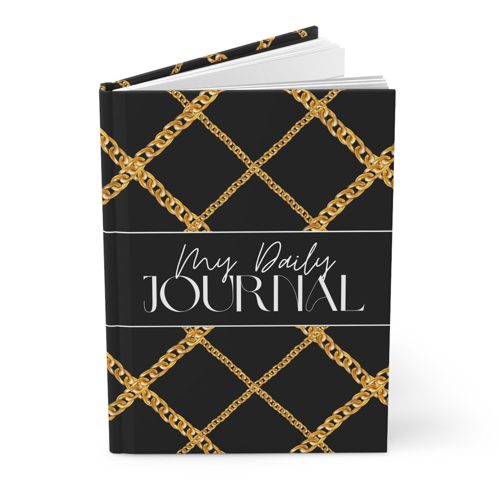 My Daily Journal — Gold Chain Pattern Hardcover Journal