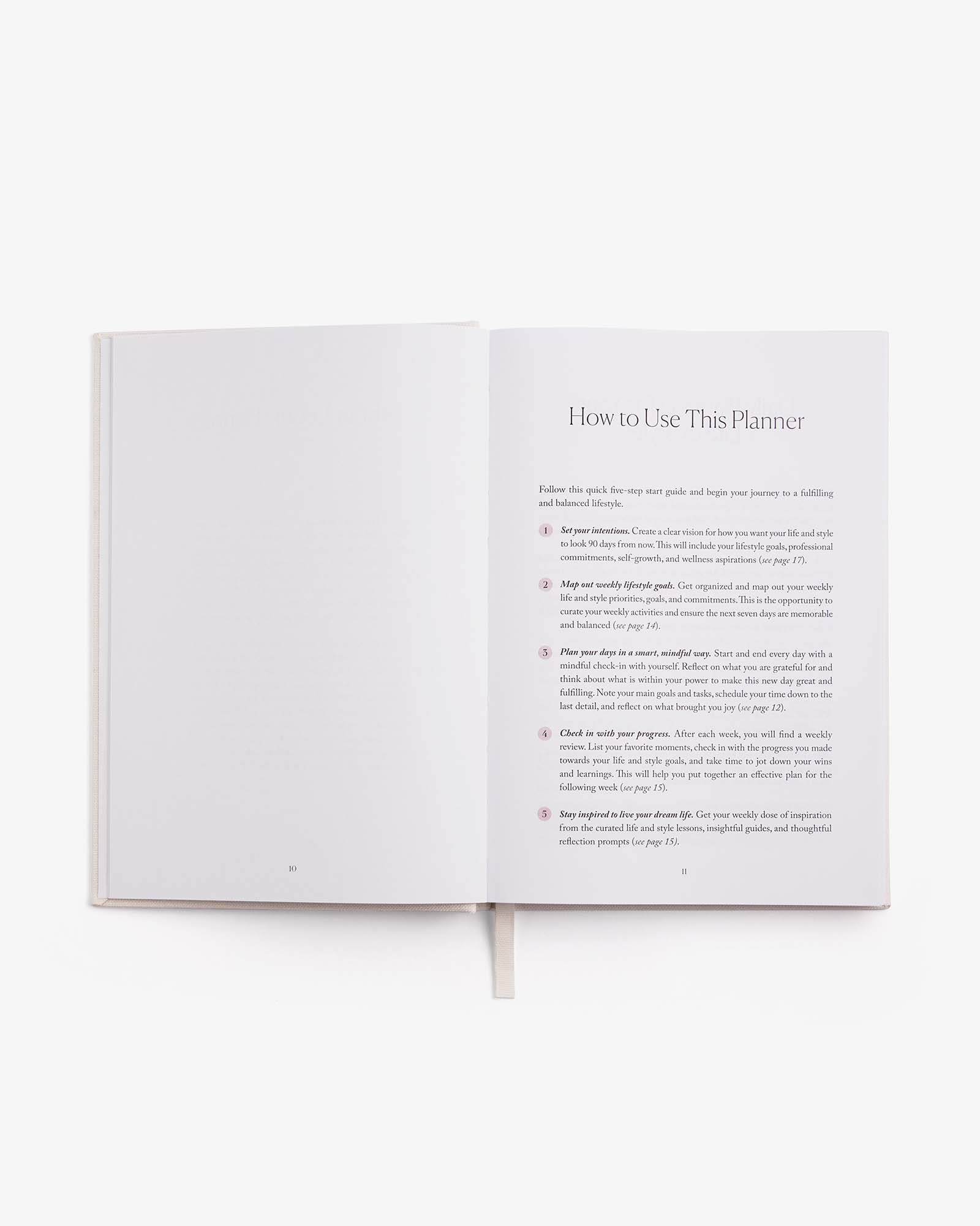 Open planner with 'How to Use This Planner' instructions on a white background