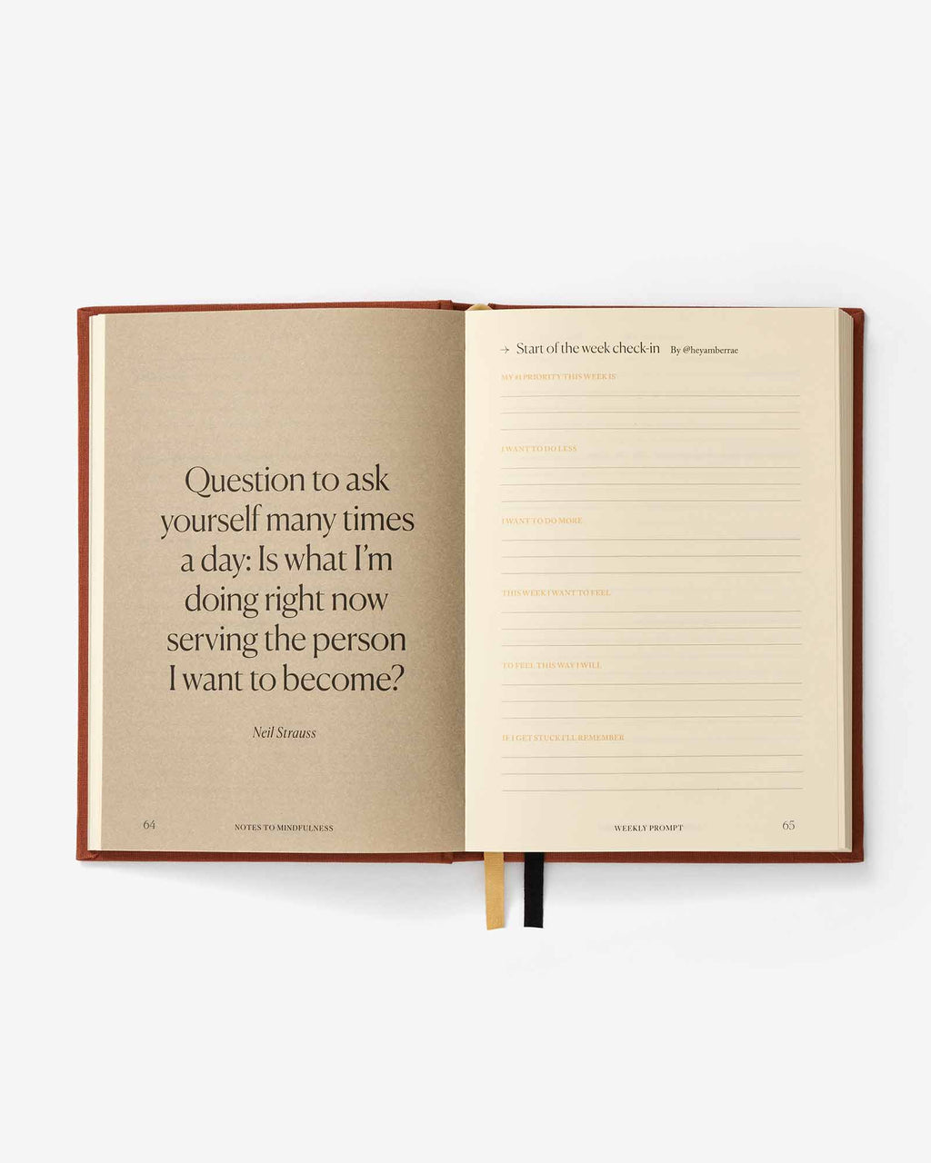 Open book with a quote on a white background