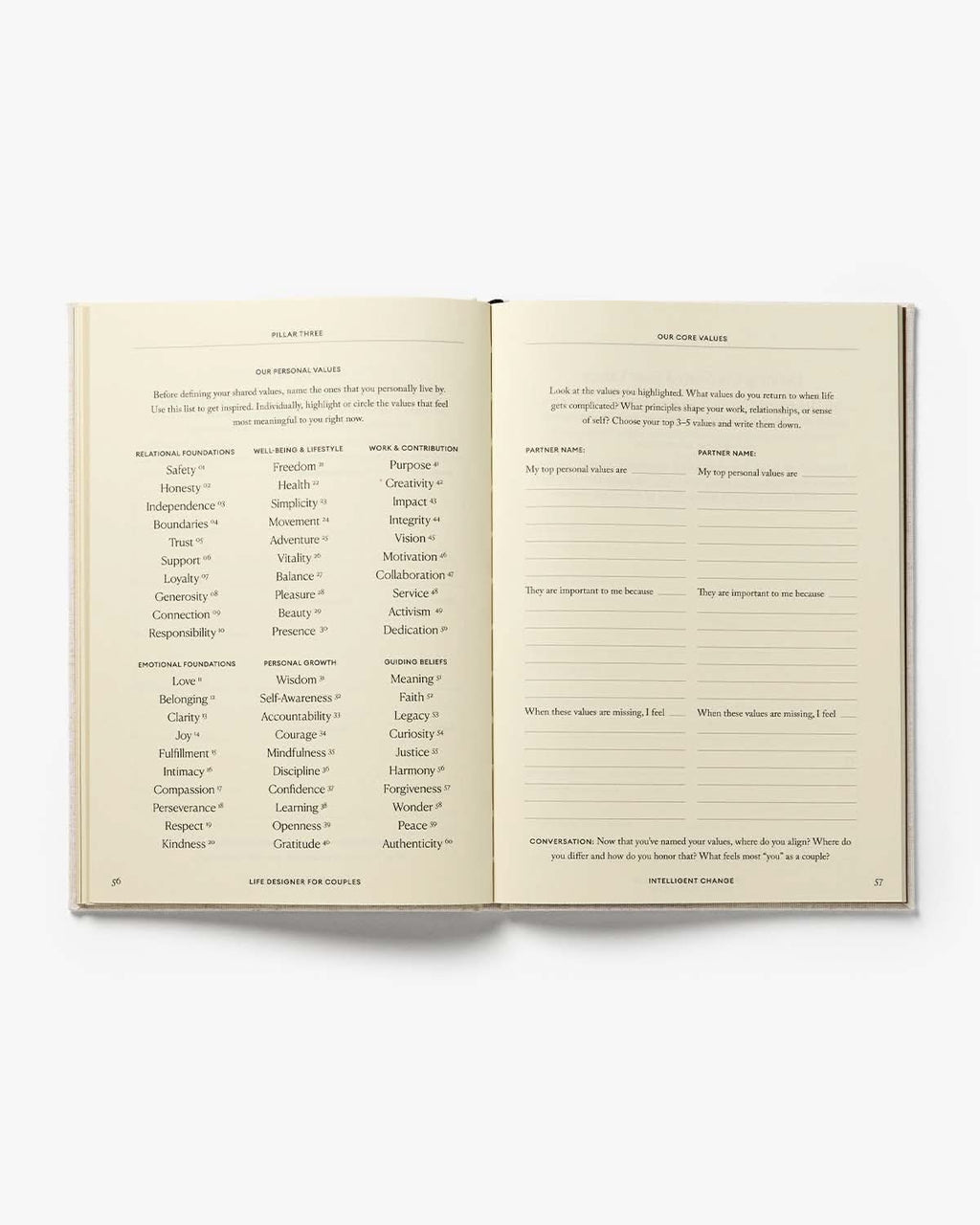 Open book with text on a white background