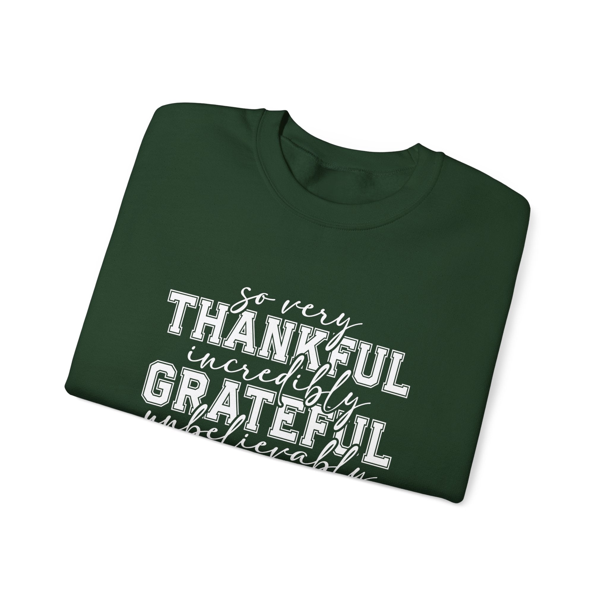 Thankful Grateful Blessed Crewneck Sweatshirt by Printify