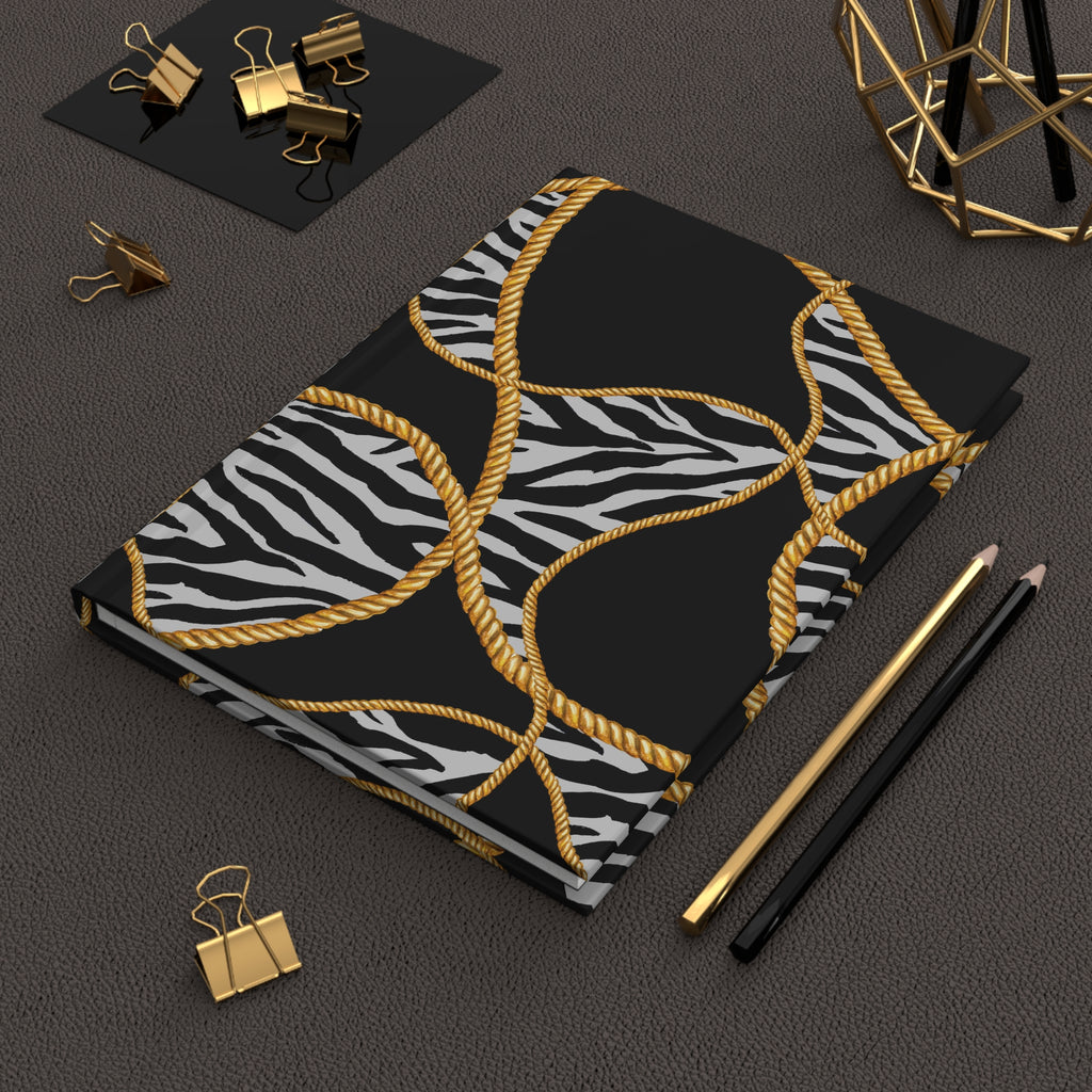 Zebra Rope Pattern Hardcover Journal — Lined Matte Notebook for Notes & Daily Planning