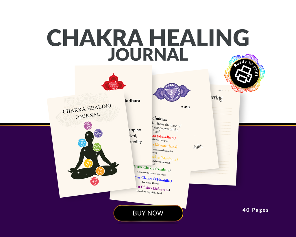 Chakra Healing Journal Canva Template & PDF | Editable Spiritual Wellness Journal