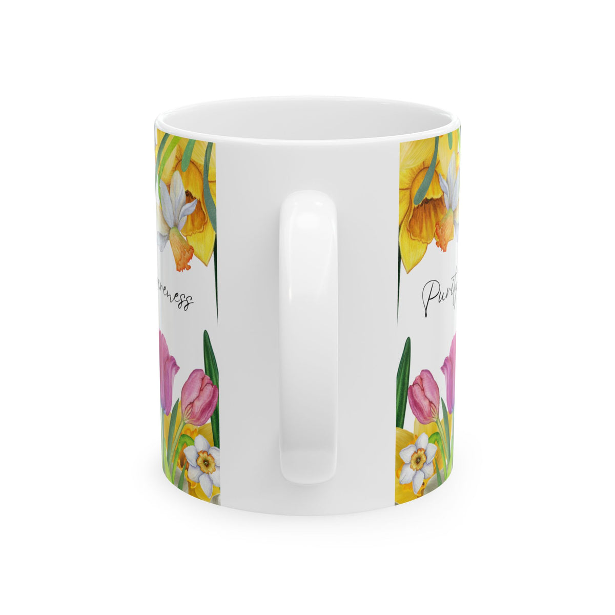 Daffodil & Narcissus December Floral Ceramic Mug — Self-Reflection & Growth by Printify