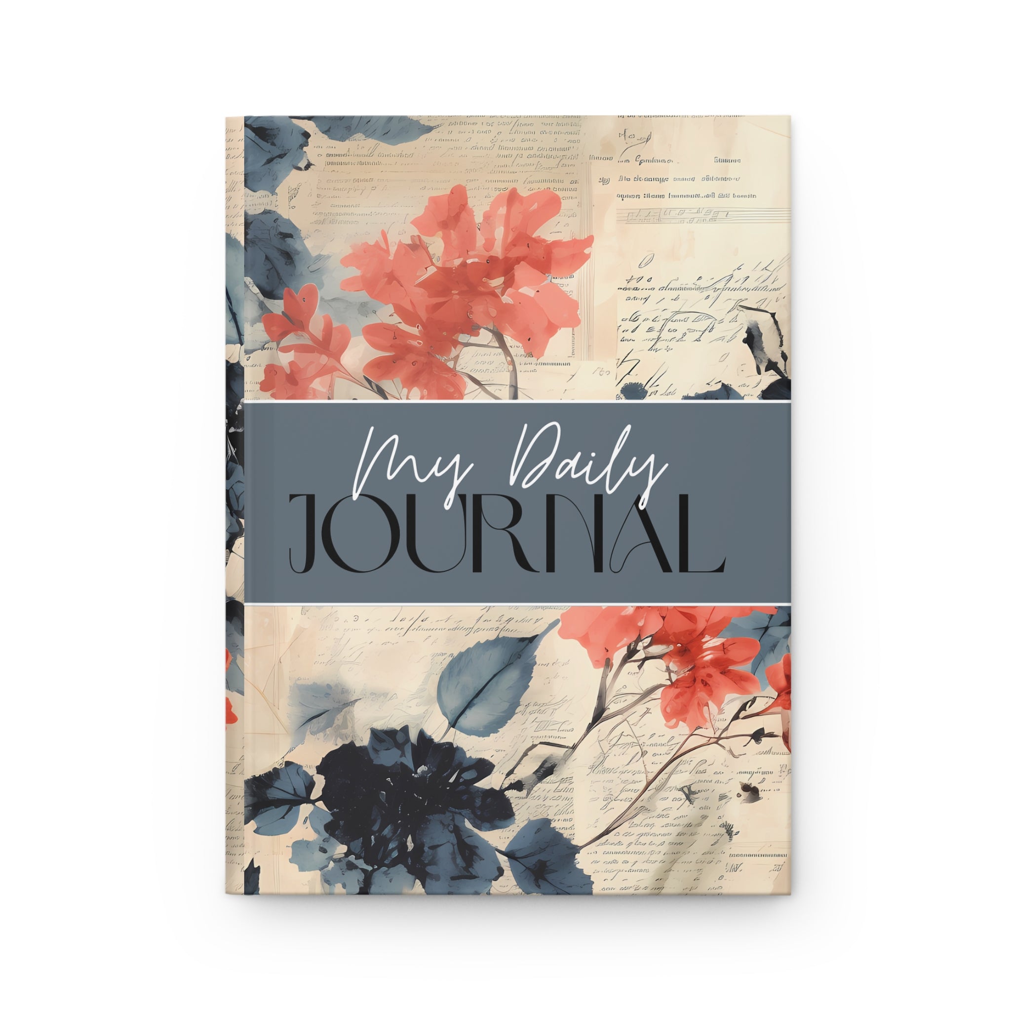 Daily Floral Journal — Lined Hardcover Notebook