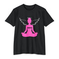 Zen Angel Meditation T-Shirt — Pink Lotus Pose Graphic