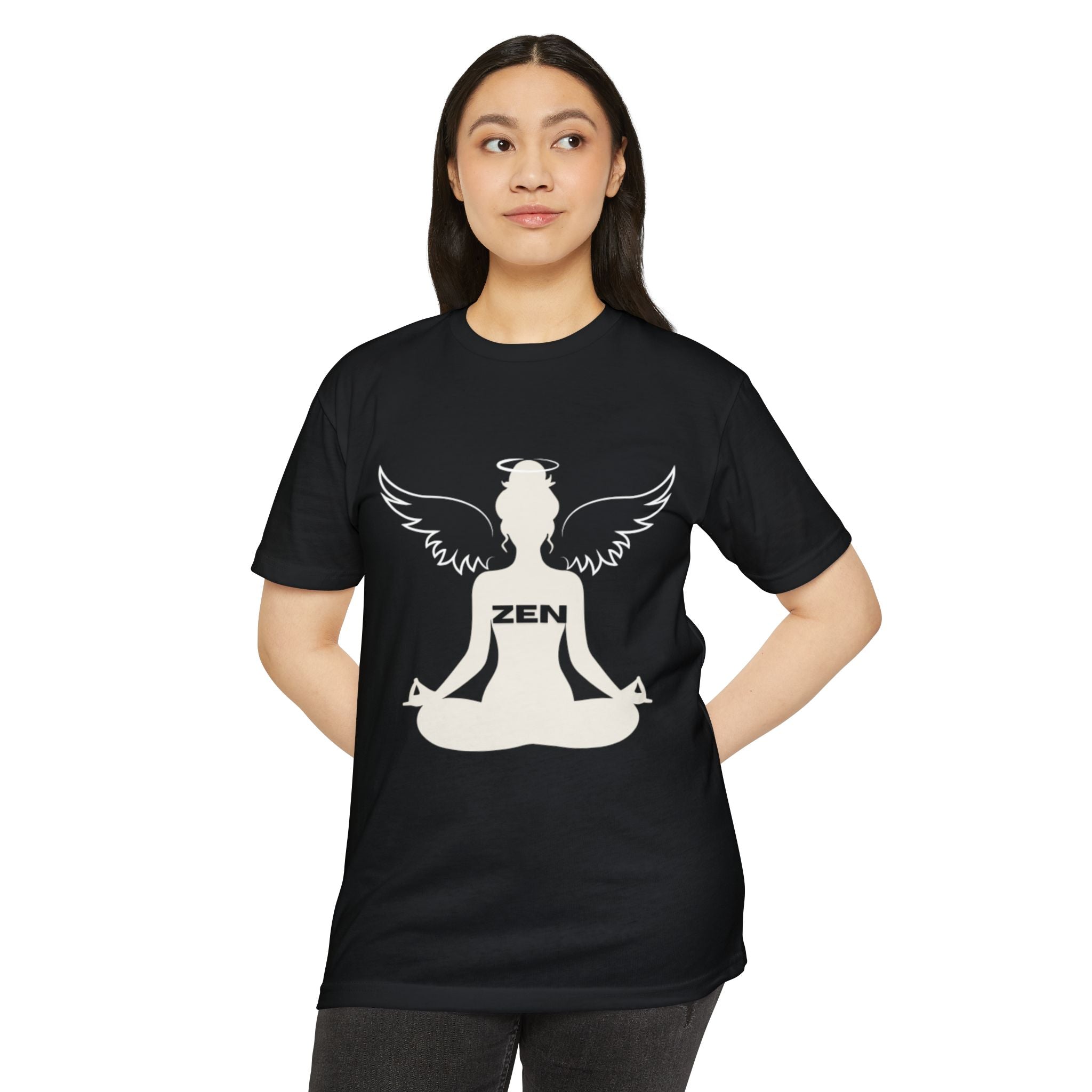 Zen Angel Meditation T‑Shirt — Mindfulness Yoga Tee
