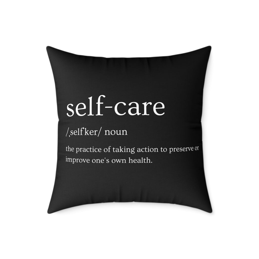 Chic Self-Care Pillow - Modern Decor, Cozy Home Accent, Gift for Wellness Lovers, Affirmation Decor, Inspirational Cushion