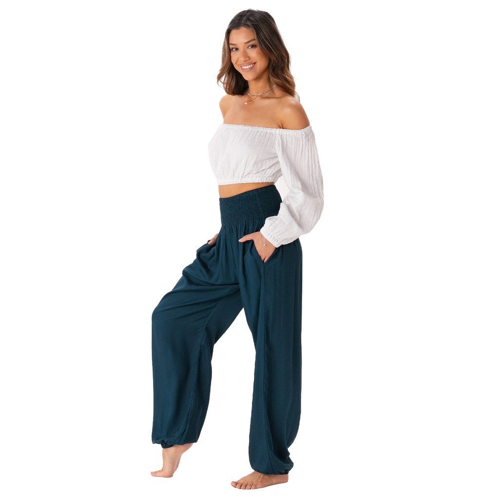 Deep Teal Harem Pants | Yoga & Activewear