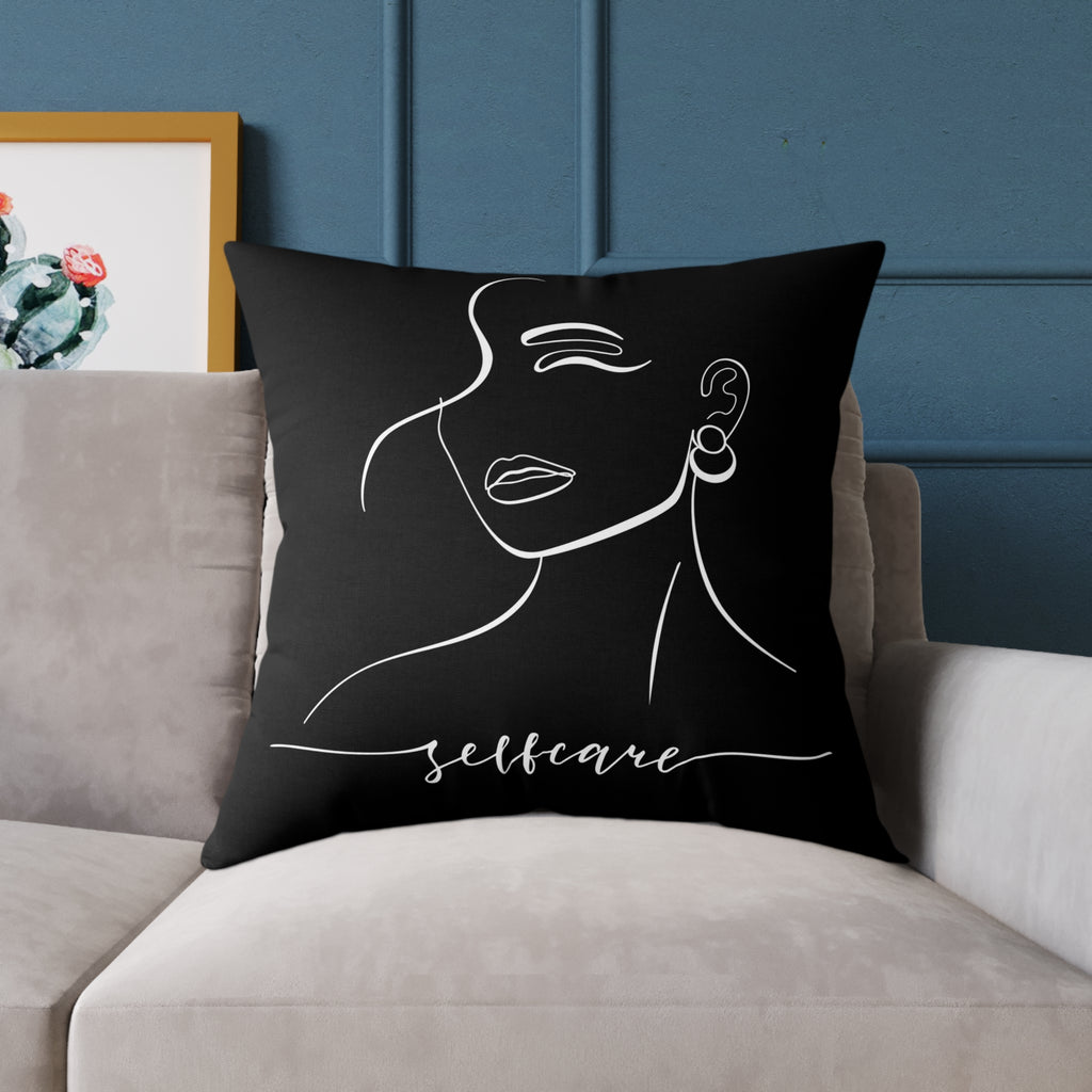 Chic Self-Care Pillow - Modern Decor, Cozy Home Accent, Gift for Wellness Lovers, Affirmation Decor, Inspirational Cushion