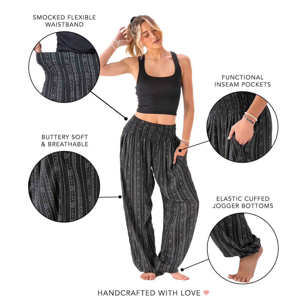 Akha Tribal Print Harem Pants by LotusAndLuna