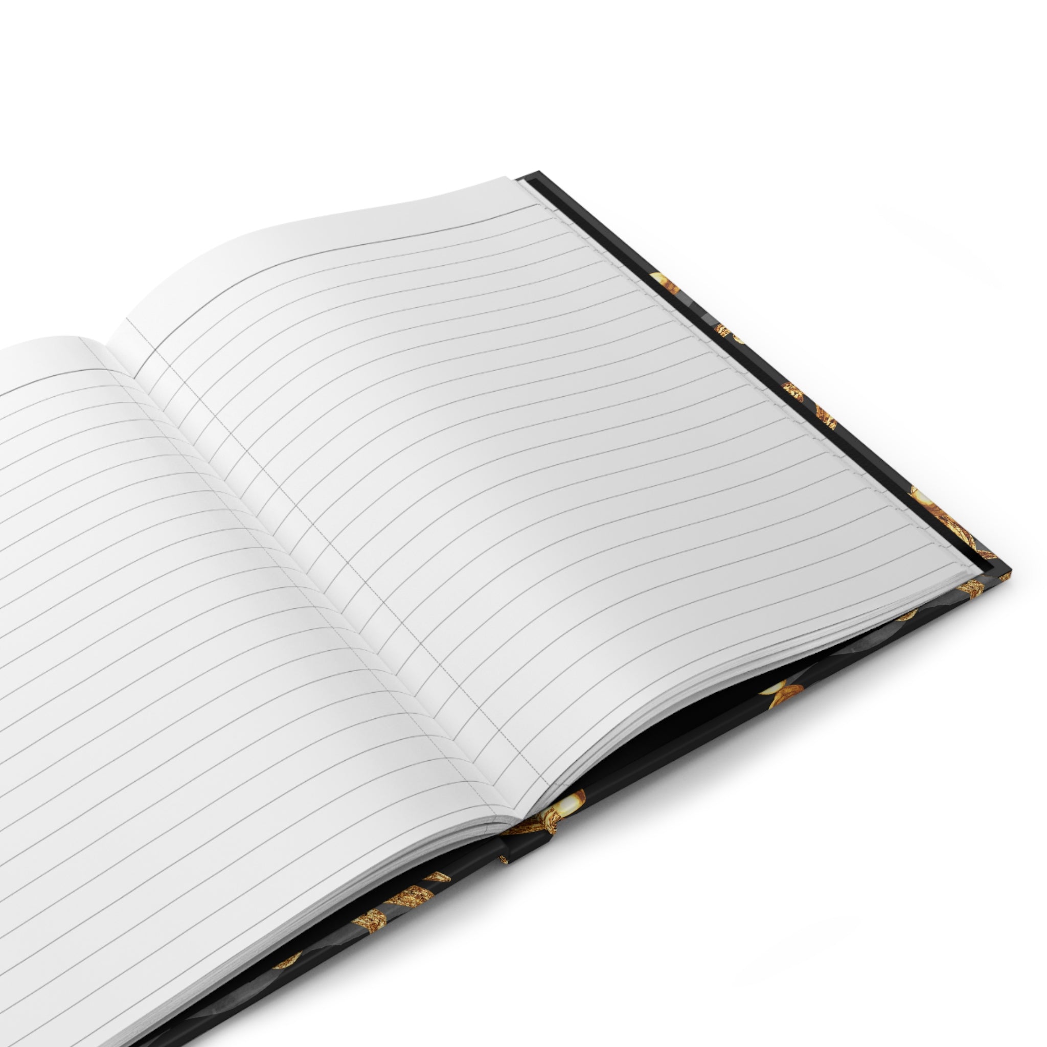 Baroque Gold Beads Zebra Hardcover Journal — Lined Matte Notebook by Printify