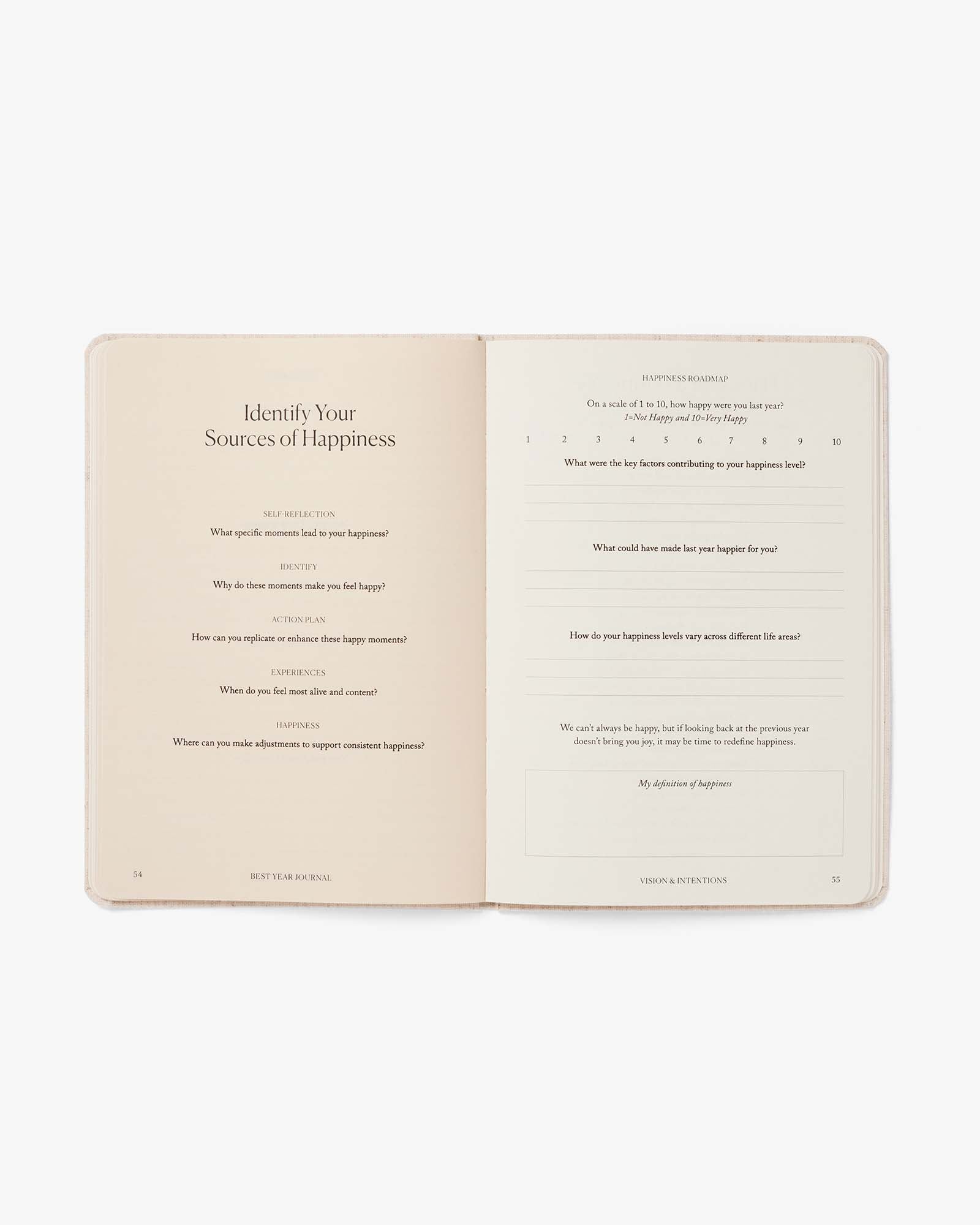 Open book with text on a white background