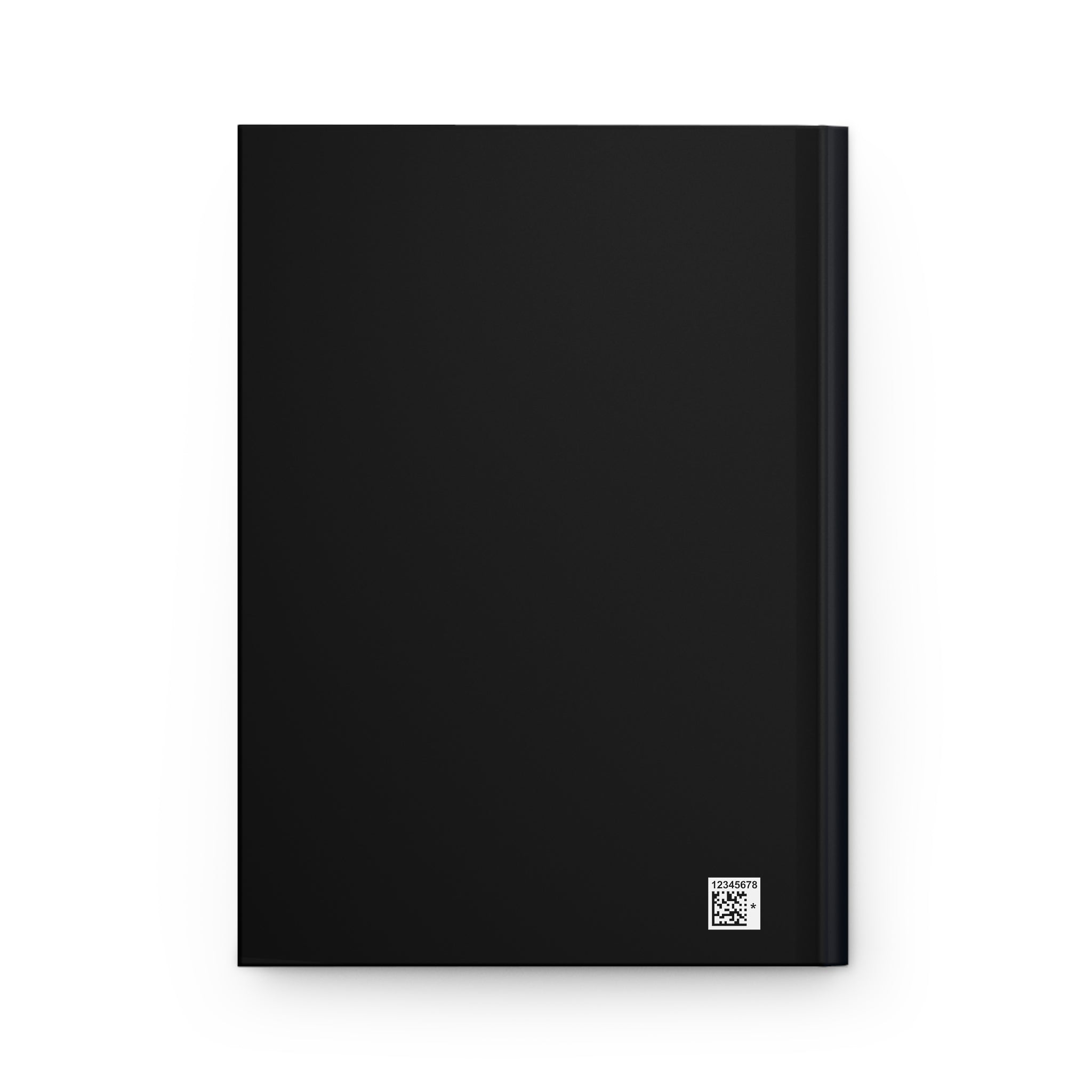Black notebook with a QR code on a white background