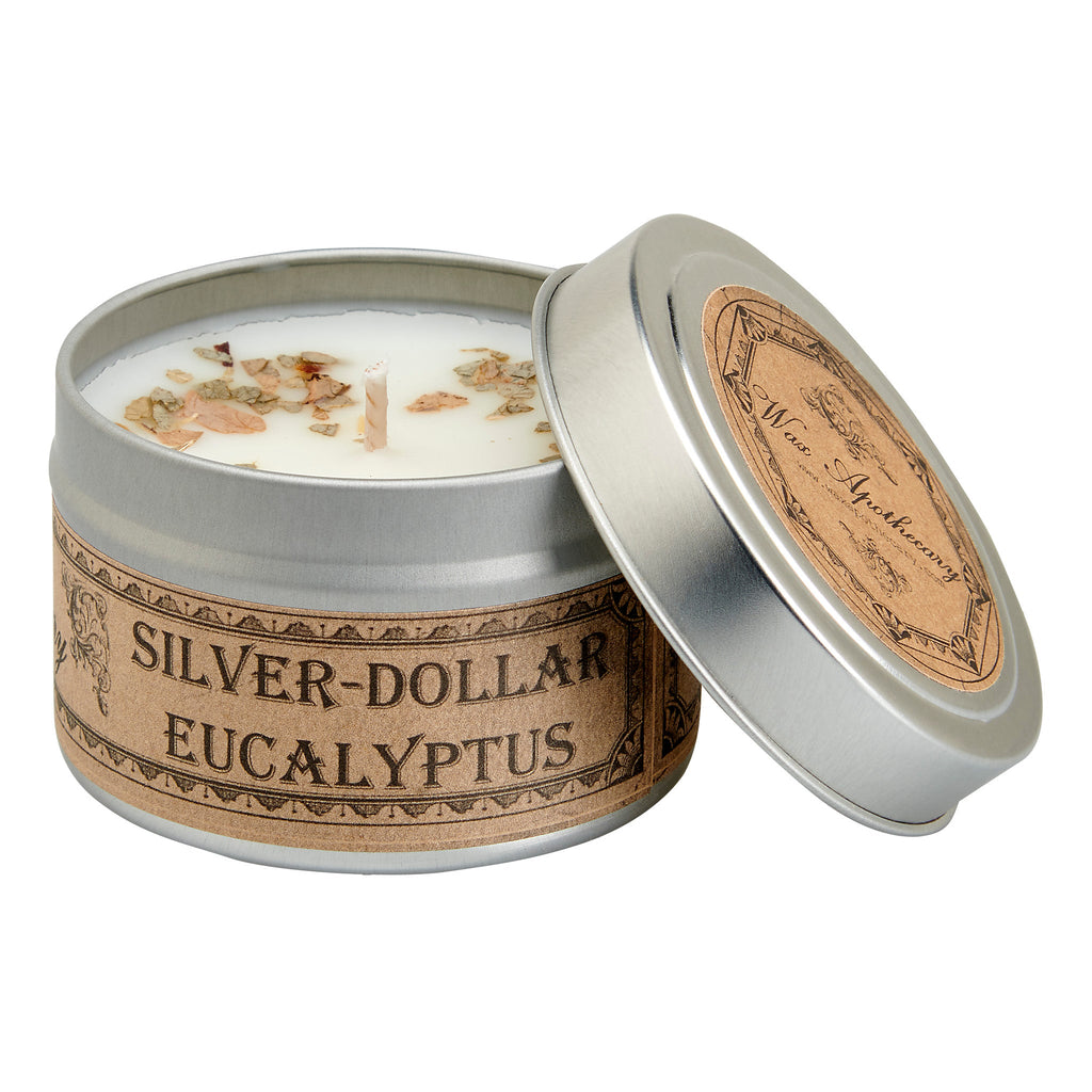 Silver-Dollar Eucalyptus Botanical Candle Travel Tin by Wax Apothecary ™