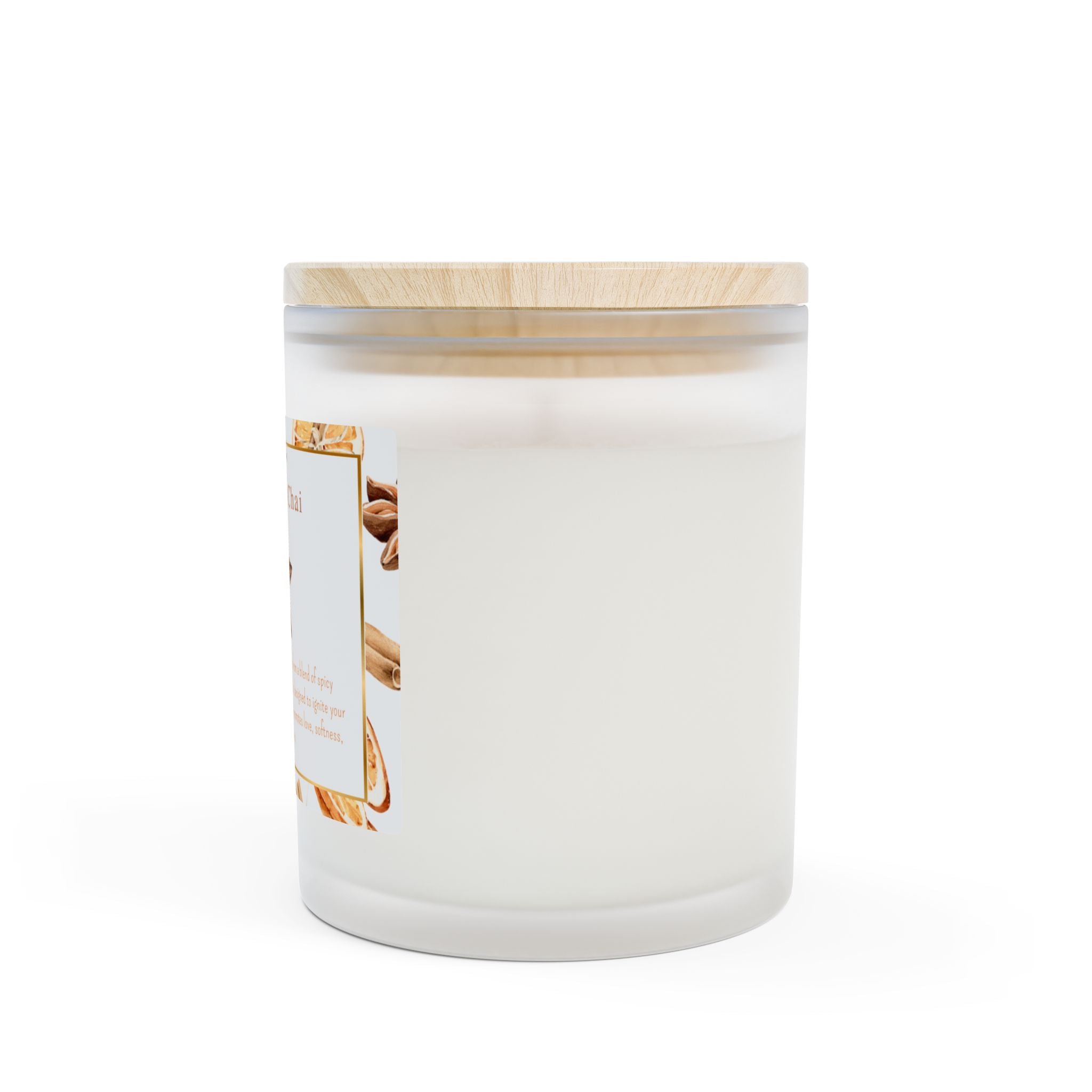 White candle with a wooden lid on a white background