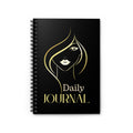 Daily Journal Spiral Notebook — Elegant Gold Femme Cover, Ruled Lined Notebook for Women by Printify