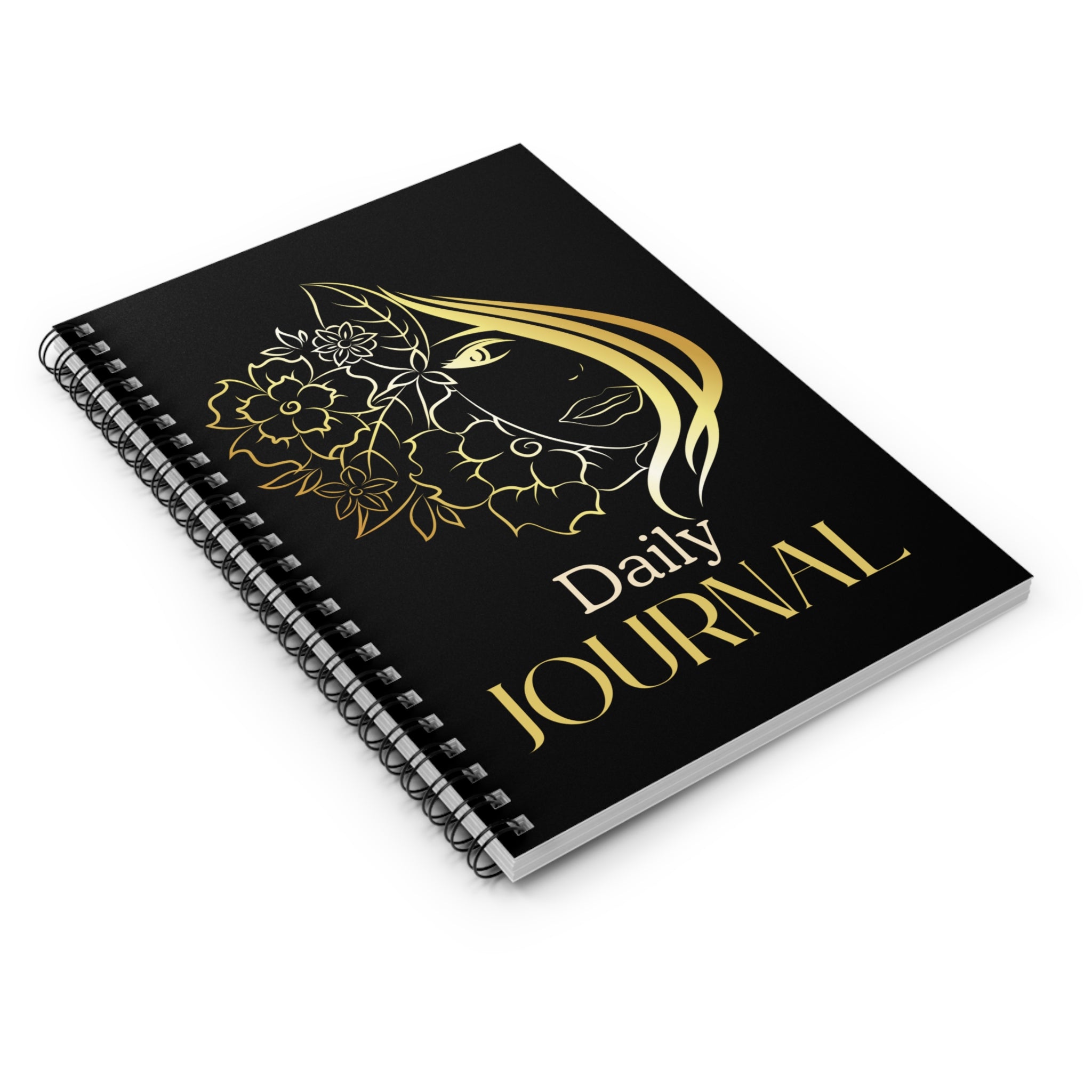 Notebook with red abstract design on a black background