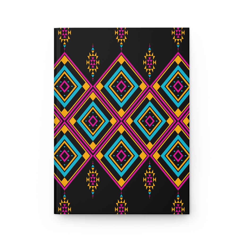 Geometric Neon Diamond Hardcover Journal by Printify