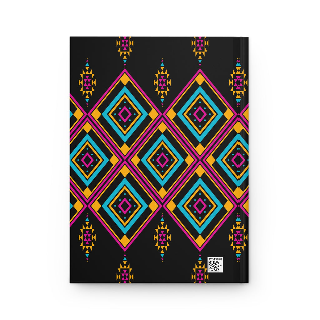 Geometric Neon Diamond Hardcover Journal by Printify