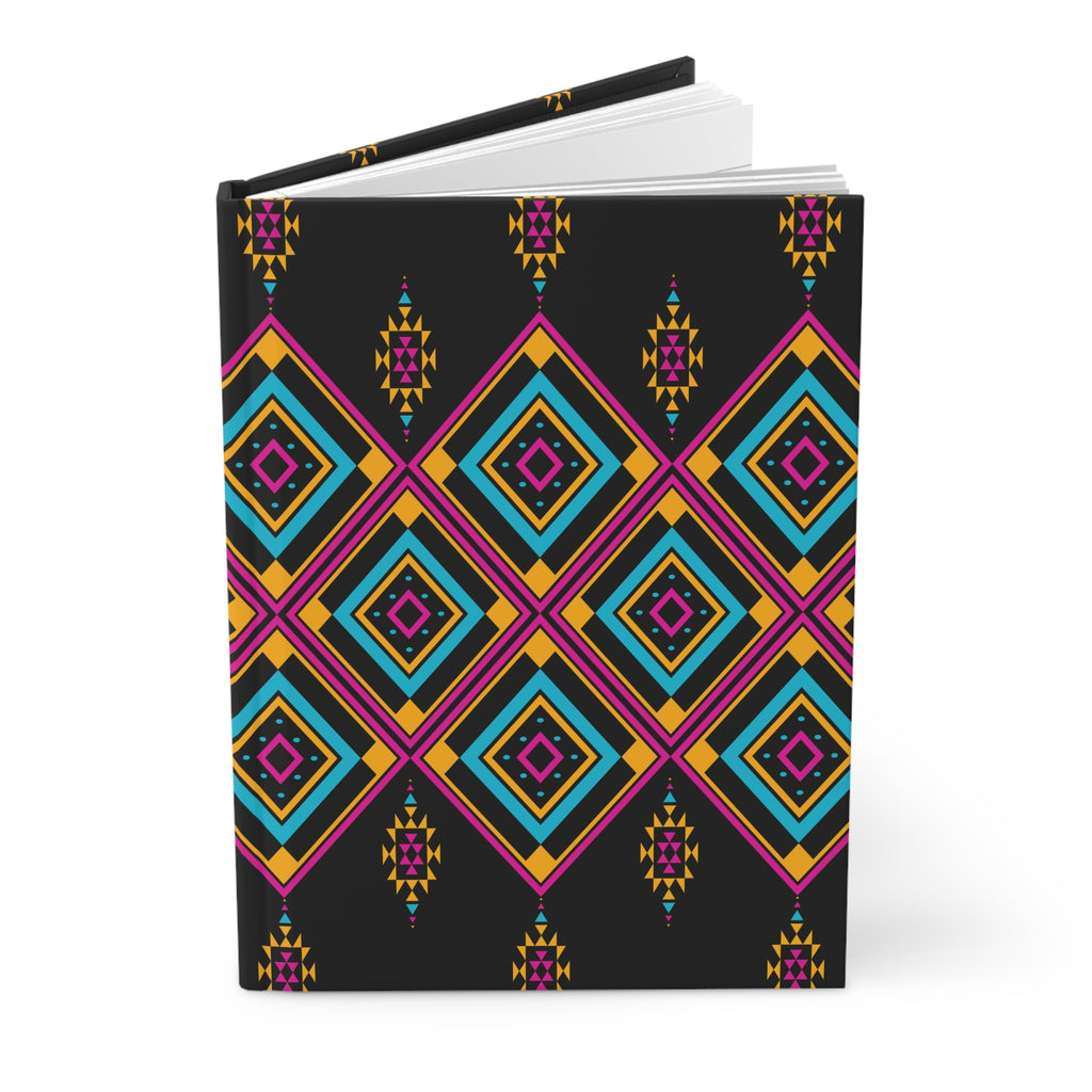 Geometric Neon Diamond Hardcover Journal by Printify