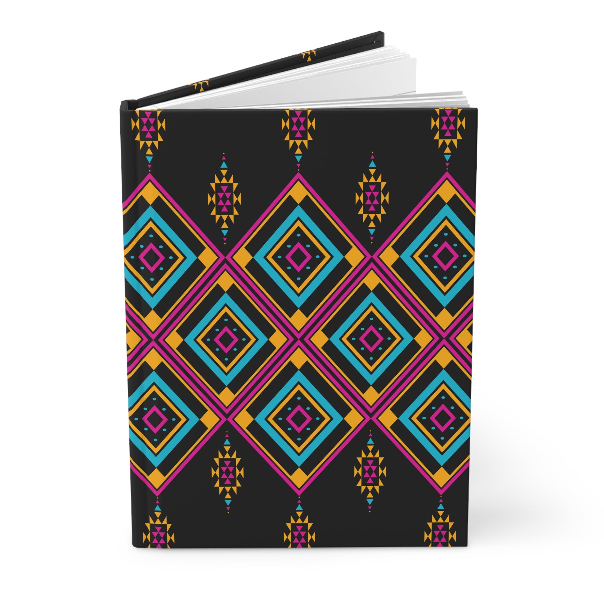 Geometric Neon Diamond Hardcover Journal by Printify