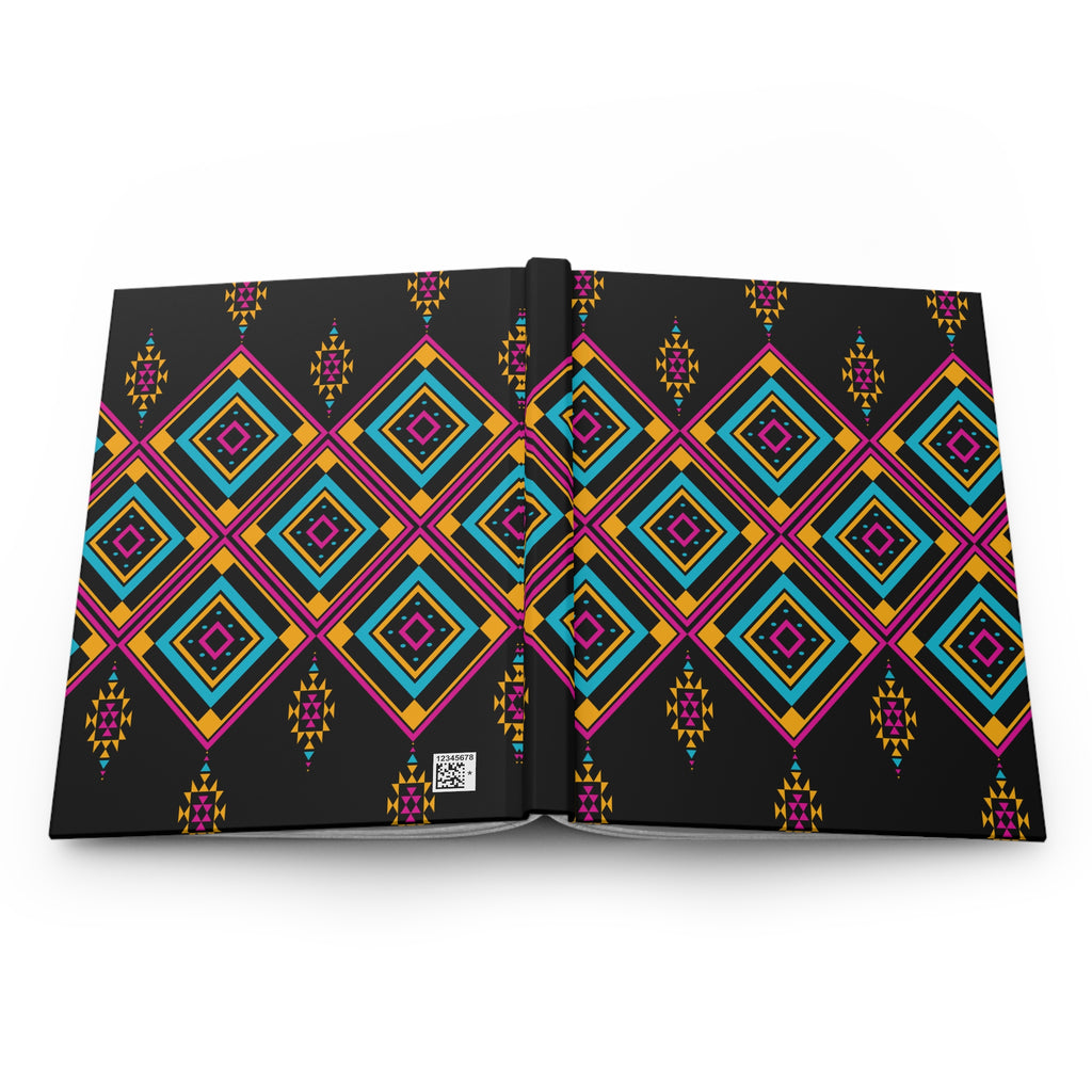 Geometric Neon Diamond Hardcover Journal by Printify