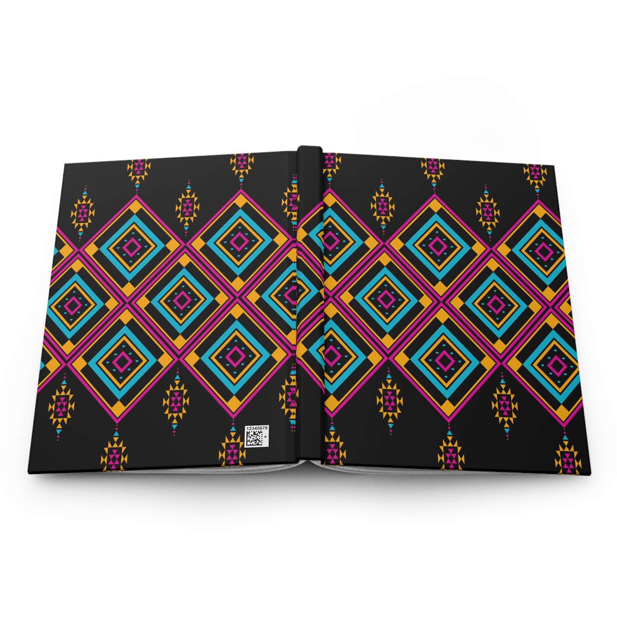 Geometric Neon Diamond Hardcover Journal by Printify
