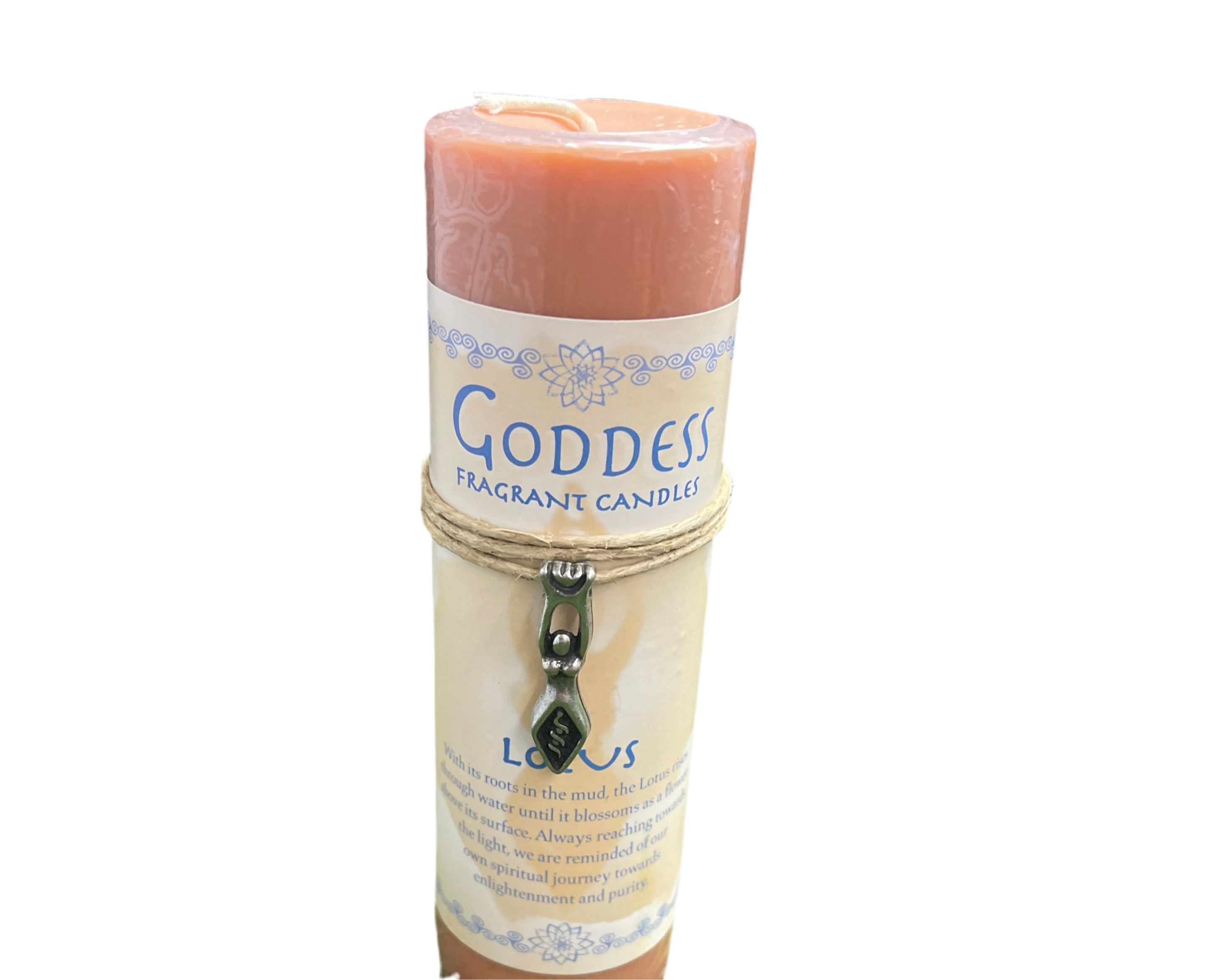 Fragrant candle with packaging labeled 'Goddess' on a white background