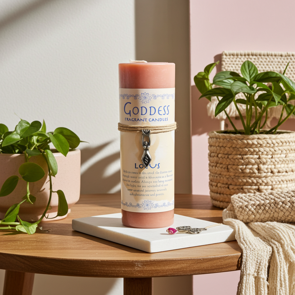 Goddess Candle - Lotus W/charm by Soul Inspiration LLC
