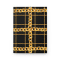 Gold Chain Grid Hardcover Journal — Lined Matte Notebook
