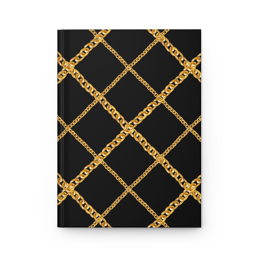 Gold Chain Lattice Hardcover Journal by Printify