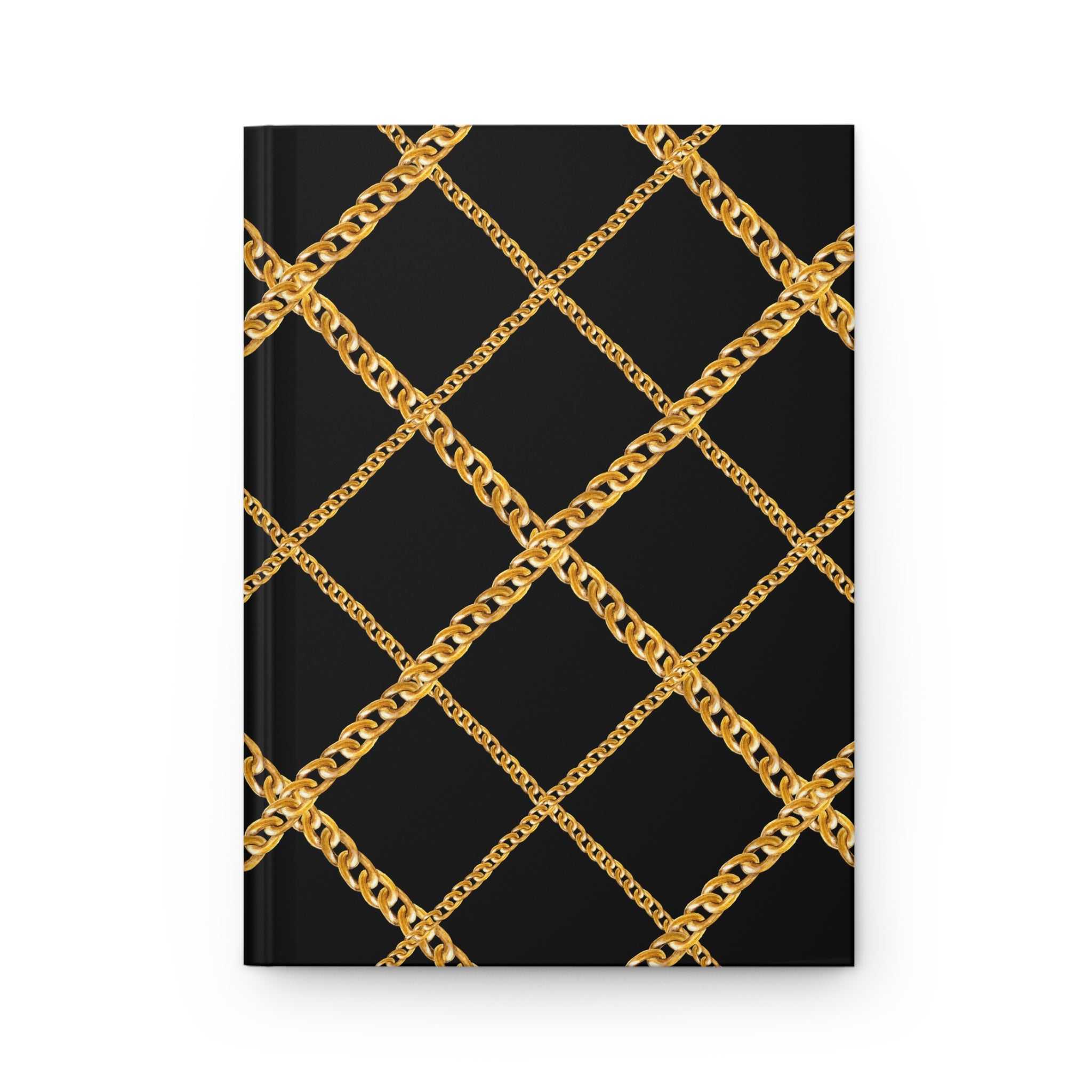 Gold Chain Lattice Hardcover Journal by Printify