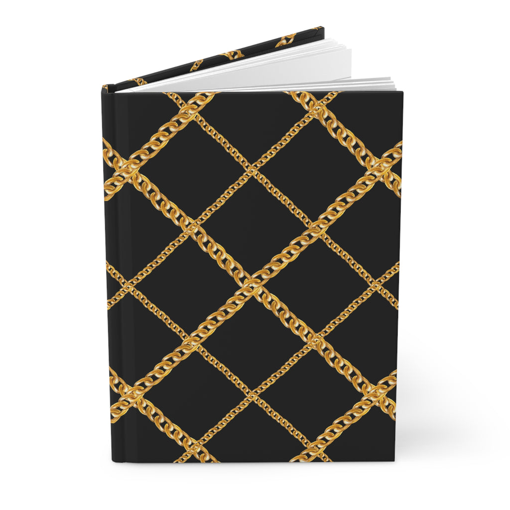 Gold Chain Lattice Hardcover Journal by Printify