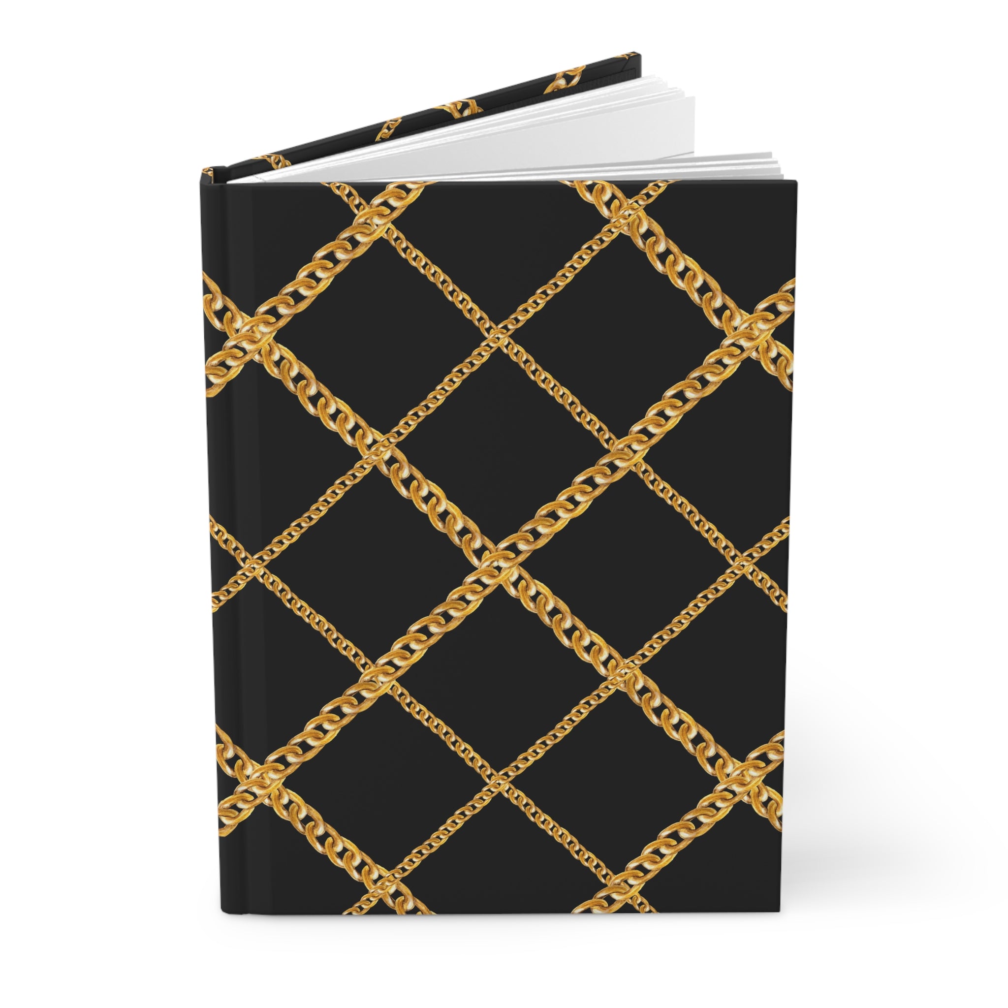Gold Chain Lattice Hardcover Journal by Printify