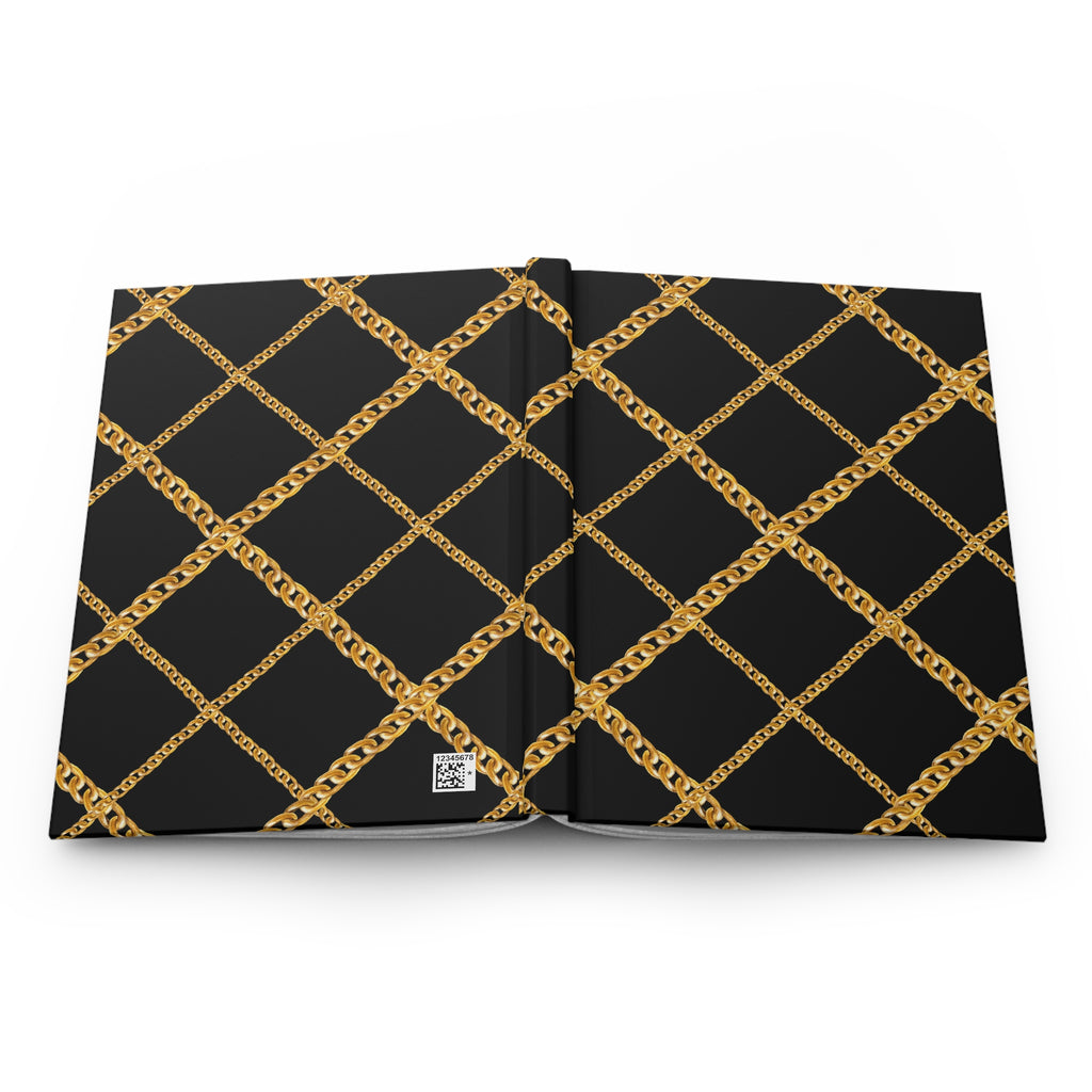 Gold Chain Lattice Hardcover Journal by Printify
