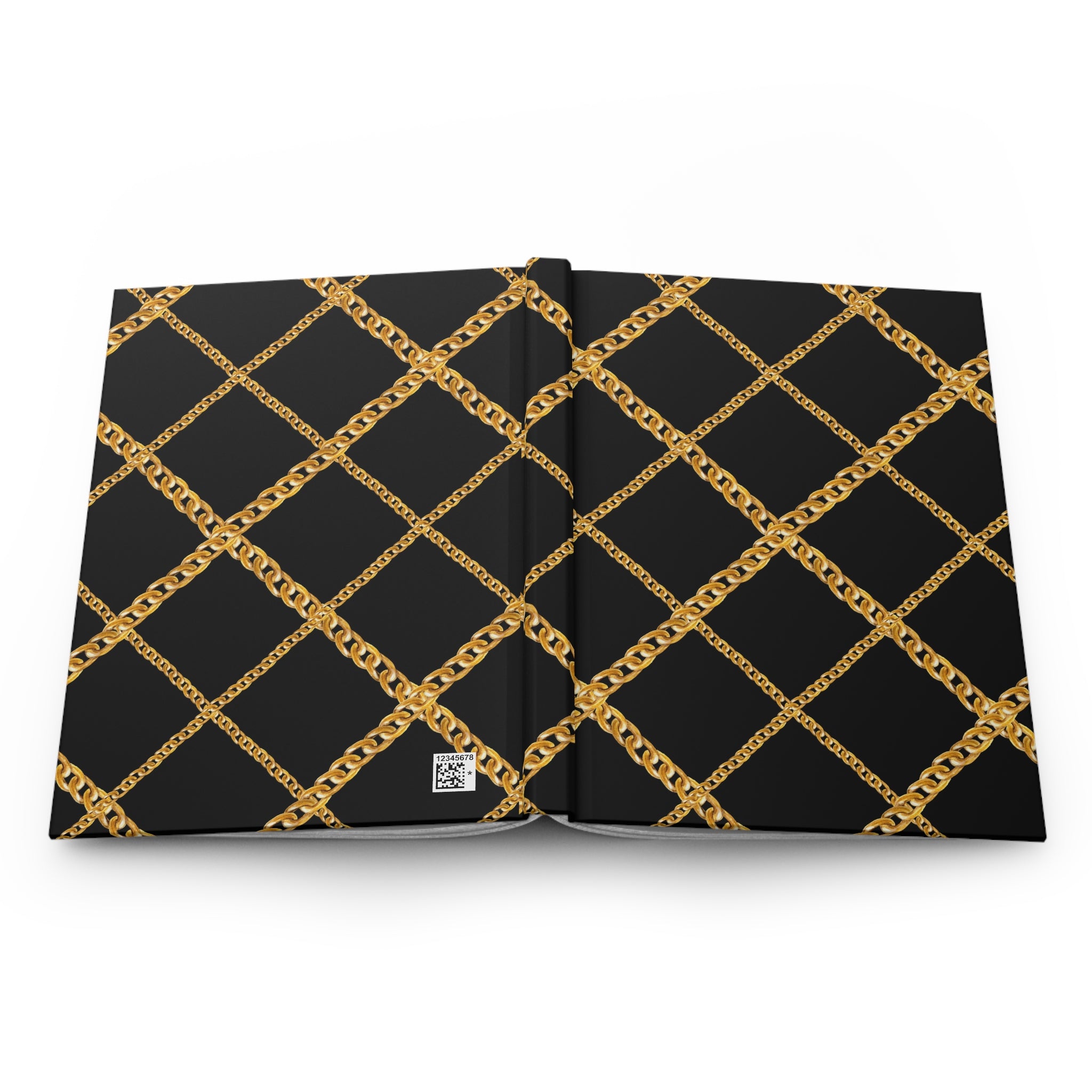 Gold Chain Lattice Hardcover Journal by Printify