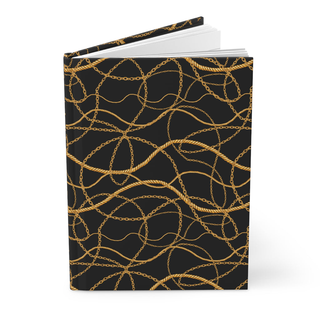 Notebook with leopard print cover on a white background
