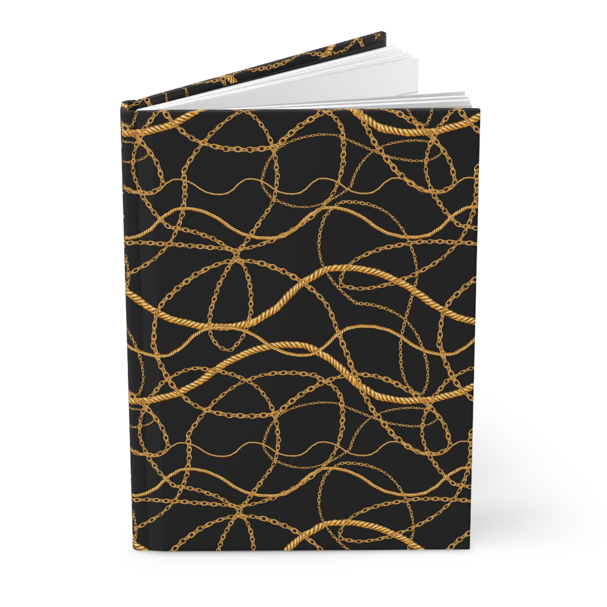 Notebook with leopard print cover on a white background