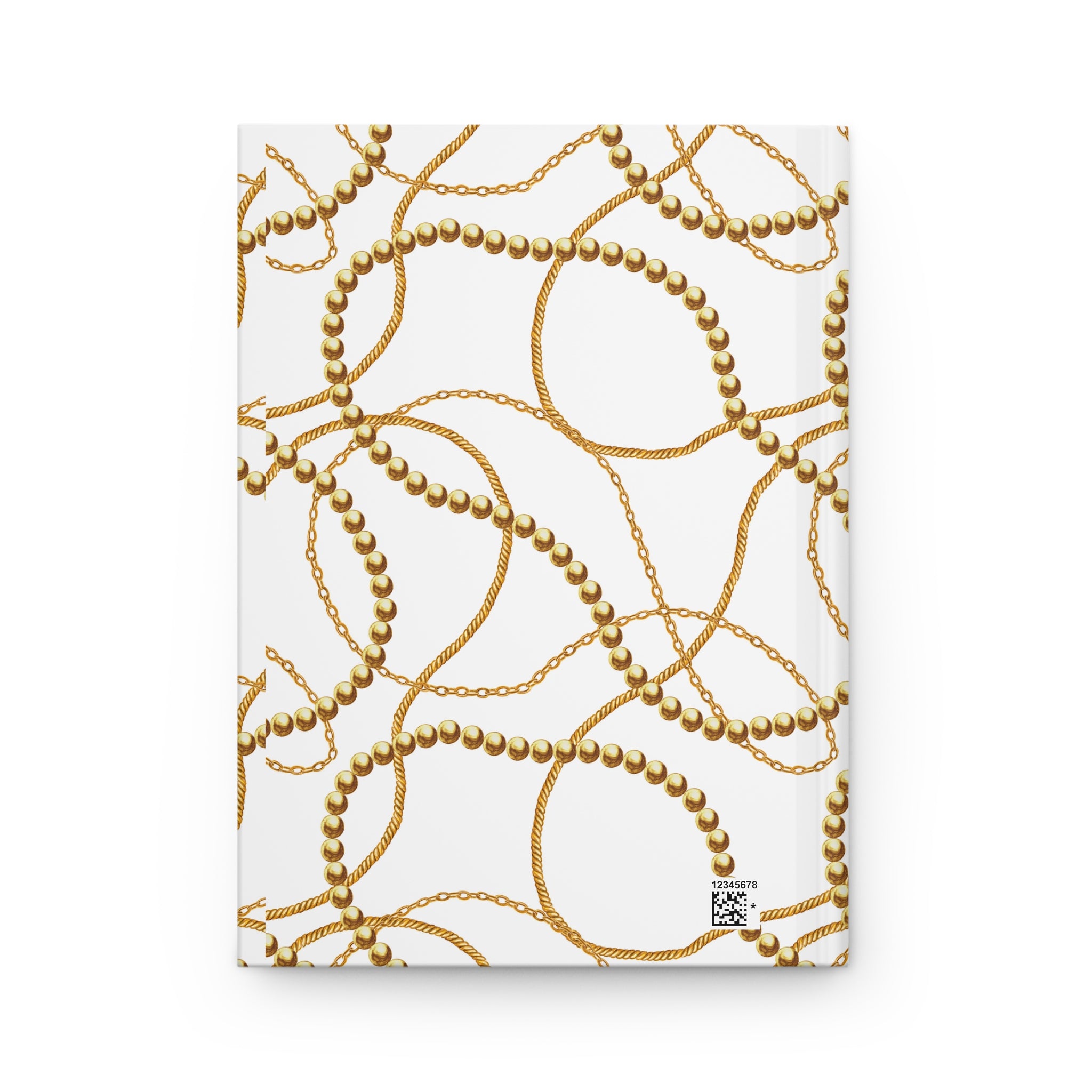 Gold Chain Pattern Hardcover Journal — Lined Matte Notebook for Notes & Gifts