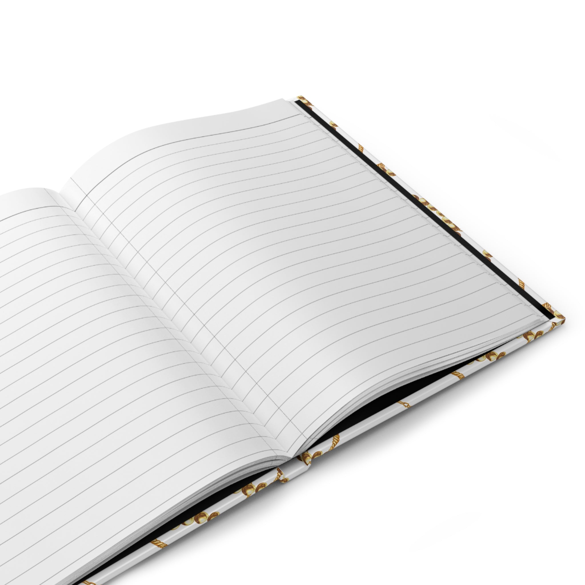 Gold Chain Pattern Hardcover Journal — Lined Matte Notebook for Notes & Gifts