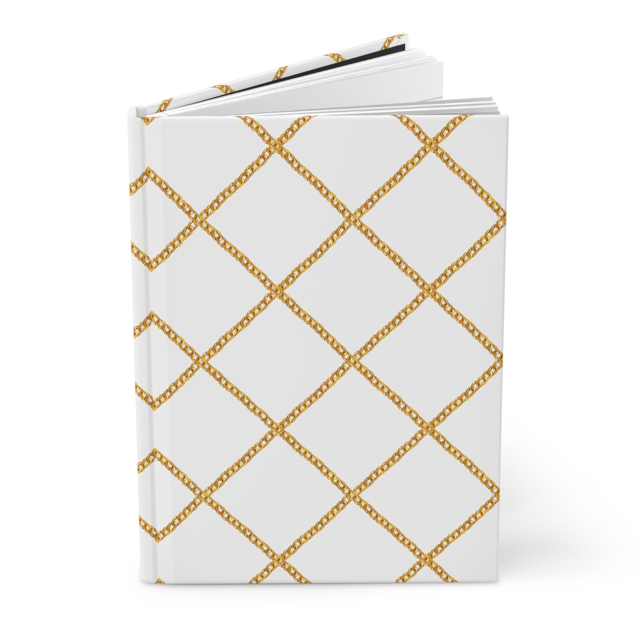 Gold Lattice Hardcover Journal — Elegant Lined Notebook