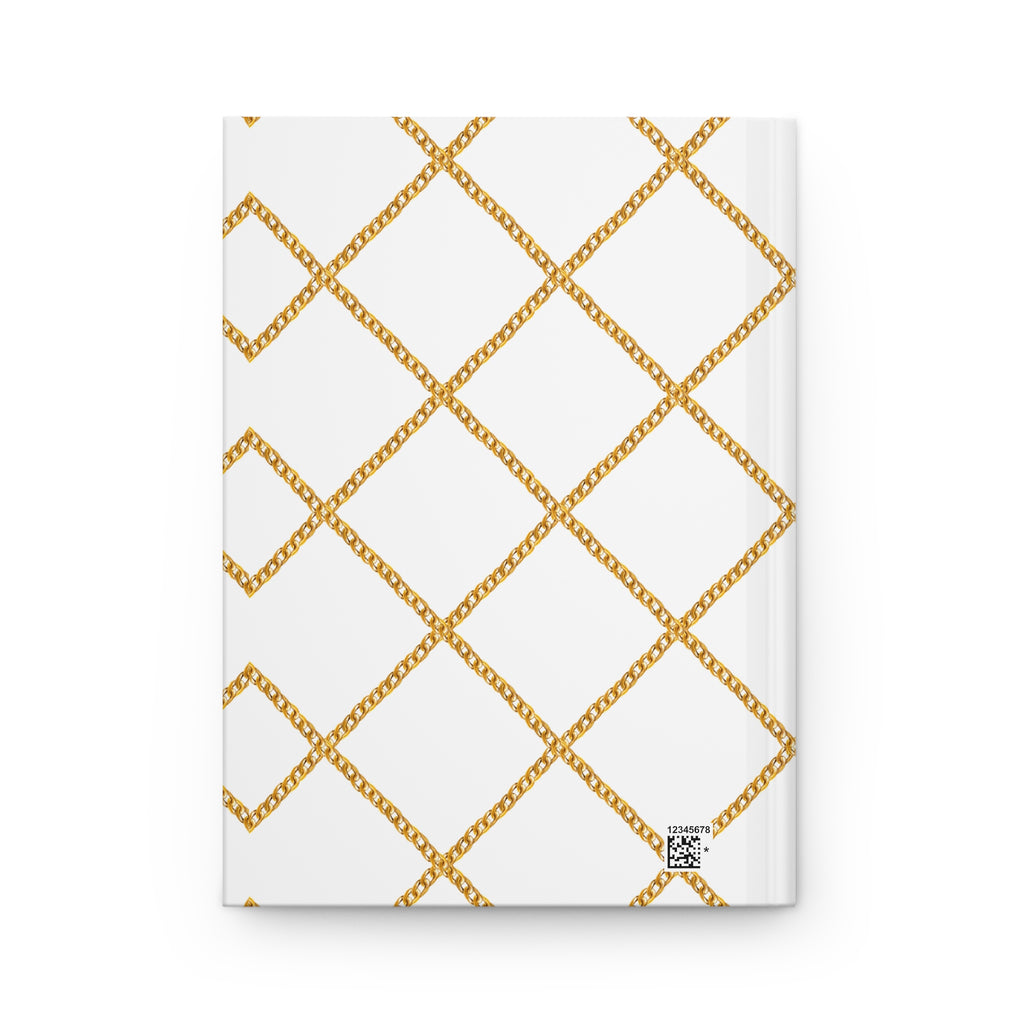 Gold Lattice Hardcover Journal — Elegant Lined Notebook