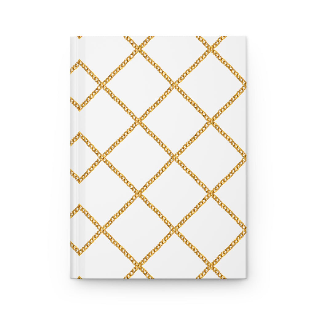 Gold Lattice Hardcover Journal — Elegant Lined Notebook