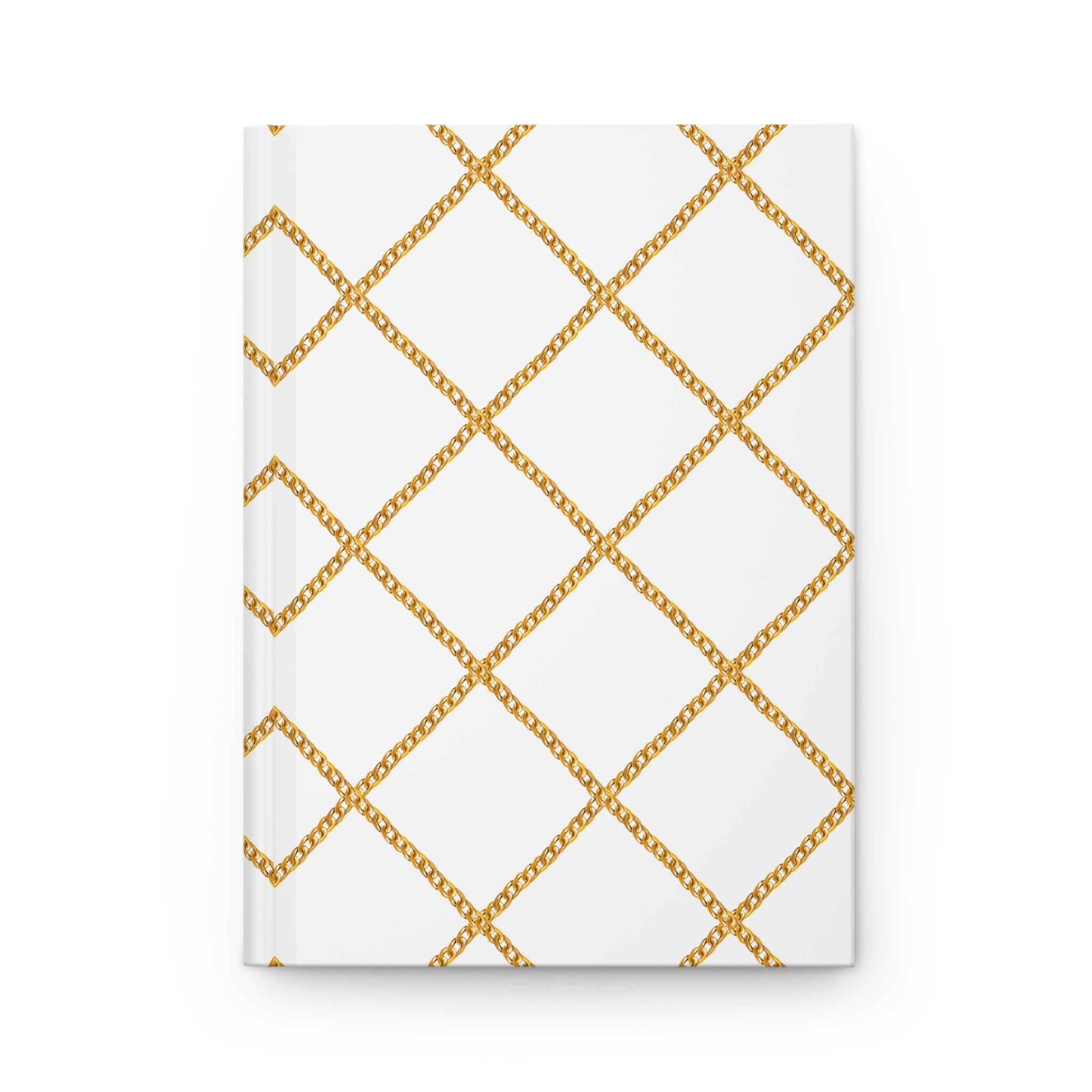 Gold Lattice Hardcover Journal — Elegant Lined Notebook