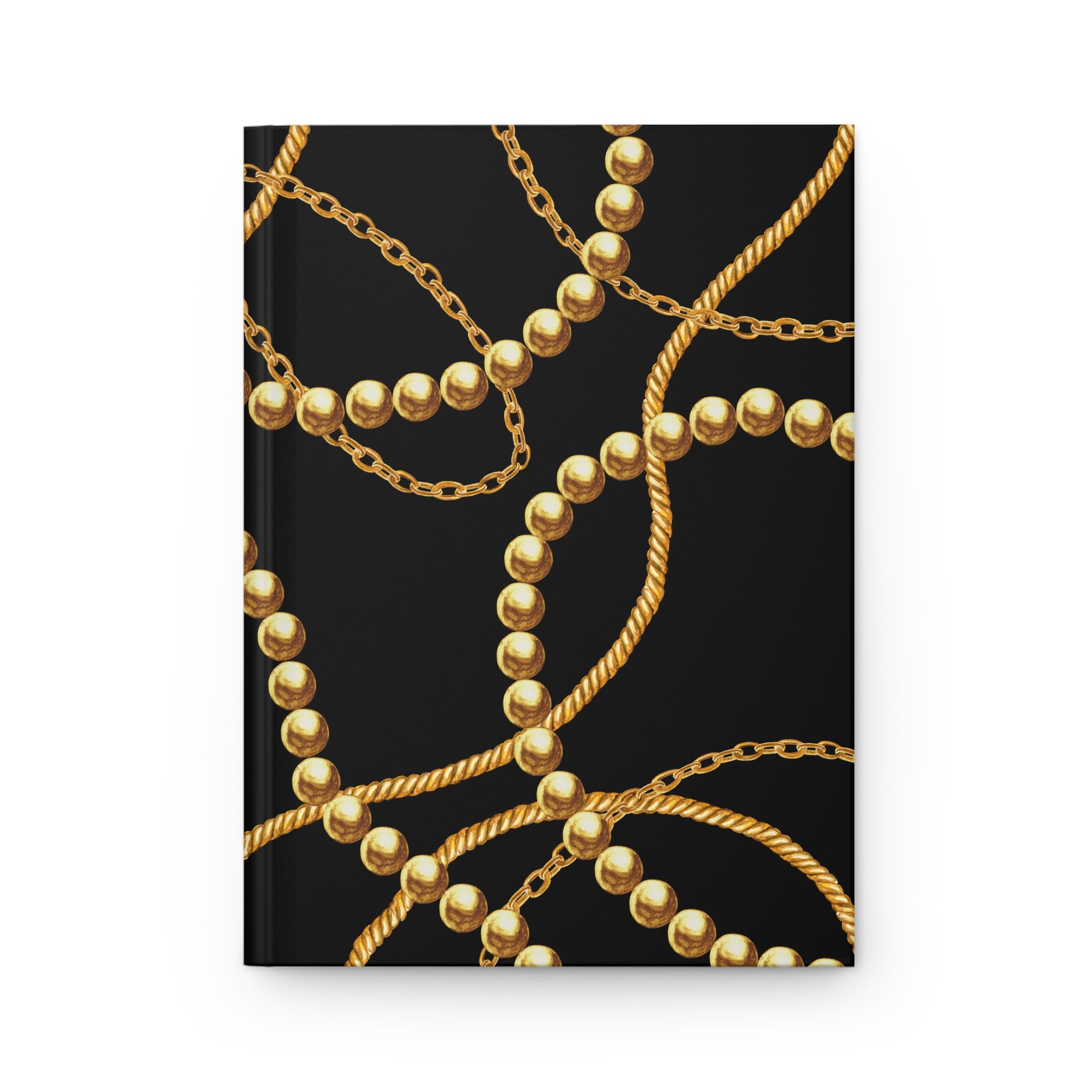 Hardcover Journal — Luxe Gold Chain Pattern (Lined) by Printify