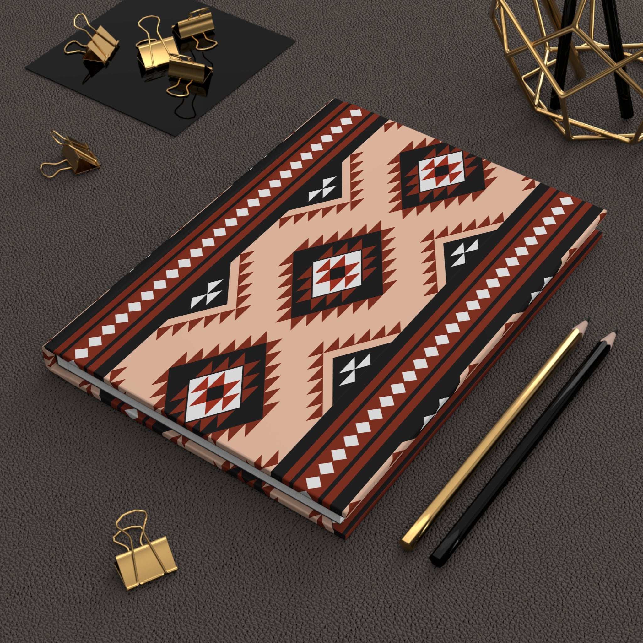 Southwestern Pattern Hardcover Journal — Lined Traveler's Notebook by Printify
