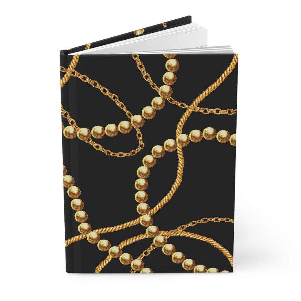 Hardcover Journal — Luxe Gold Chain Pattern (Lined) by Printify